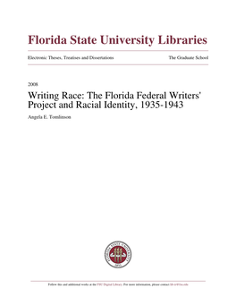 The Florida Federal Writers' Project and Racial Identity, 1935-1943 Angela E