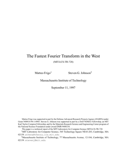 The Fastest Fourier Transform in the West (MIT-LCS-TR-728)