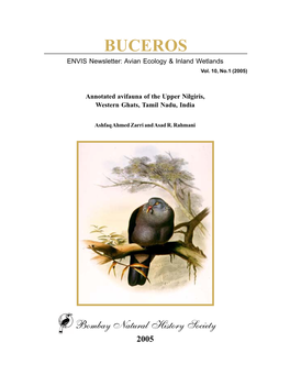 BUCEROS ENVIS Newsletter: Avian Ecology & Inland Wetlands Vol