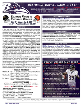 Baltimore Ravens Game Release