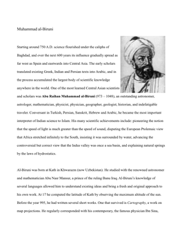 Al-Biruni, Muhammad