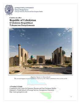 Republic of Uzbekistan O‘Zbekiston Respublikasi Ўзбекистон Республикаси