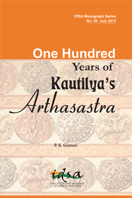 One Hundred Years of Kautilya's Arthasastra | 1