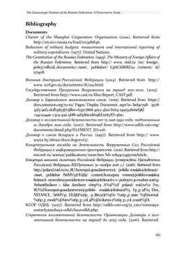 Bibliography Documents Charter of the Shanghai Cooperation Organization