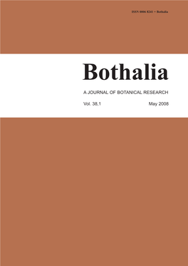A JOURNAL of BOTANICAL RESEARCH Vol. 38,1 May 2008
