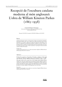 Recepció De L'escultura Catalana Moderna Al Món Anglosaxó