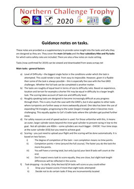 Guidance Notes on Tasks