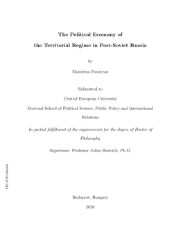 The Political Economy of the Territorial Regime in Post-Soviet Russia