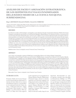 Análisis De Facies Y Asignación Estratigráfica De Los Depósitos Fluviales Innominados Del Jurásico Medio De La Cuenca Neuquina Surmendocina