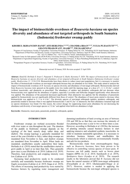 The Impact of Bioinsecticide Overdoses of Beauveria Bassiana