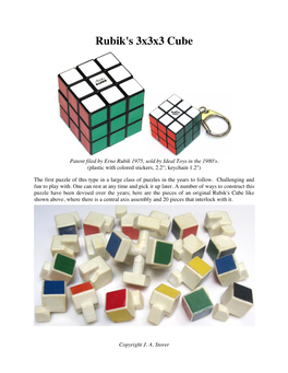 Rubik's 3X3x3 Cube