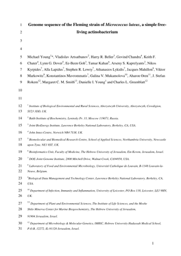 Genome Sequence of the Fleming Strain of Micrococcus Luteus, A