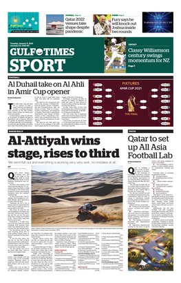 SPORT Page 7 FOOTBALL Al Duhail Take on Al Ahli in Amir Cup Opener by Sports Reporter Bi Will Go Head-To-Head with Umm League of the 2019-2020 Season