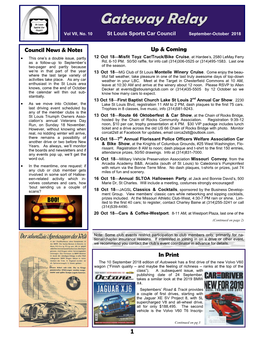 1 Council News & Notes up & Coming in Print BOO!