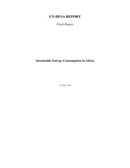 Final Report Sustainable Energy Consumption in Africa