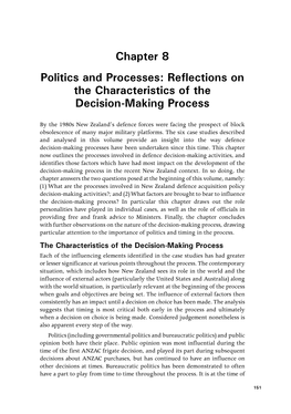 Politics and Processes: Reflections on the Characteristics of the Decision-Making Process