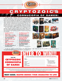 Cryptozoic Cornucopia of Games