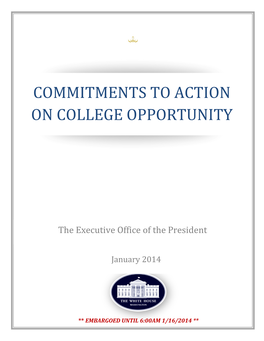 Commitments to Action on College Opportunity