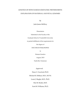 Genetics of Spontaneous Idiopathic Preterm Birth