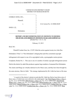 1 a Search of This District's Docket Reveals That Mr. Cable Has Filed At