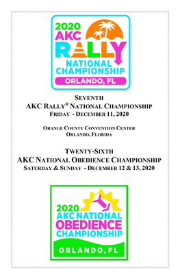 Akc Rally® National Championship Friday - December 11, 2020