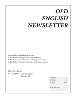 Old English Newsletter