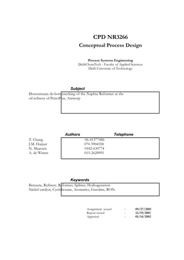 CPD NR3266 Conceptual Process Design