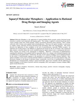 Squaryl Molecular Metaphors – Application to Rational Drug Design and Imaging Agents