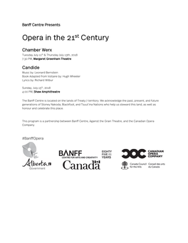 Opera in the 21St Century