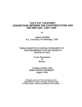 Connections Between the Counterculture and the New Left, 1967-1969