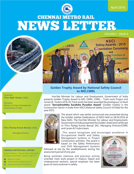 CMRL News Letter – April 2016