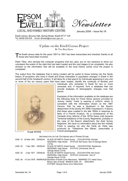 Newsletter January 2008 – Issue No.18