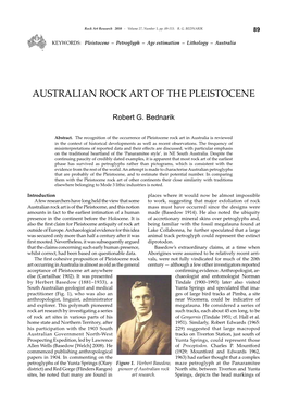 Australian Rock Art of the Pleistocene