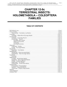 Volume 2, Chapter 12-9C: Terrestrial Insects: Holometabola-Coleoptera