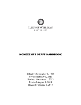 NONEXEMPT STAFF HANDBOOK Effective September 1, 1994