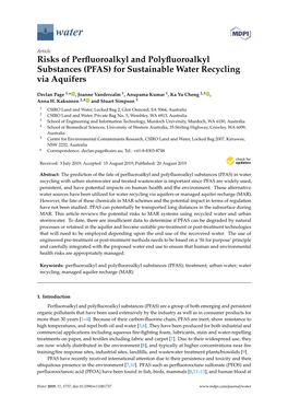 PFAS) for Sustainable Water Recycling Via Aquifers