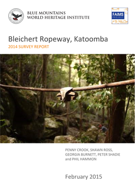 Bleichert Ropeway, Katoomba 2014 SURVEY REPORT