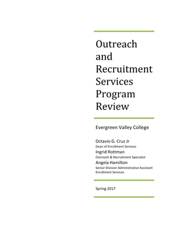 Outreach and Recruitment Services Program Review