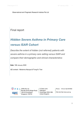 Hidden Severe Asthma in Primary Care Versus ISAR Cohort