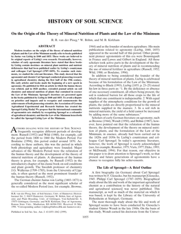 History of Soil Science