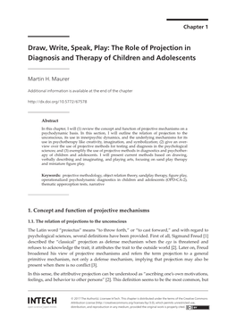Draw, Write, Speak, Play: the Role of Projection in Diagnosis and Therapy of Children and Adolescents