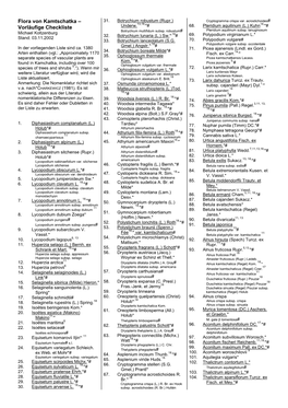 Flora Von Kamtschatka – 13,18, 18, Vorläufige Checkliste Underw