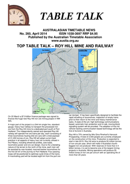 Top Table Talk – Roy Hill Mine and Railway