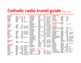 Catholic Radio Travel Guidenovember 15, 2016