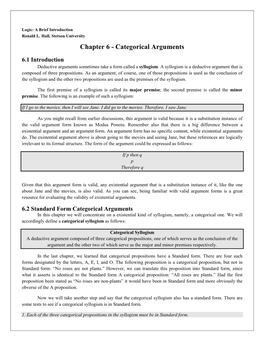 Chapter 6 - Categorical Arguments