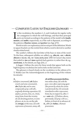 Complete Latin to English Glossary
