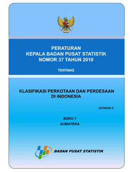 Peraturan Kepala Badan Pusat Statistik Nomor 37 Tahun 2010