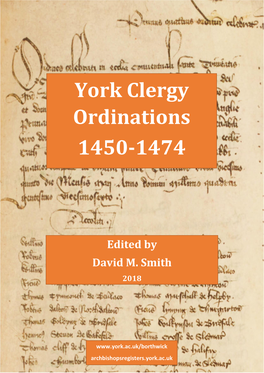 York Clergy Ordinations 1450-1474