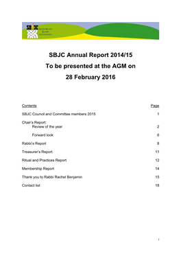 SBJC Annual Report 2014/15 to Be Presented at the AGM on 28 February 2016
