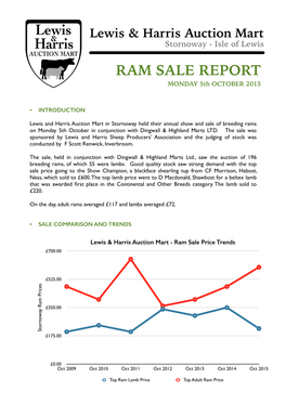 Rams on Monday 5Th October in Conjunction with Dingwall & Highland Marts LTD